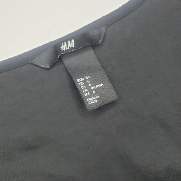 H&M | Black Zip Front Dress, Size 6 - Picture 6 of 8
